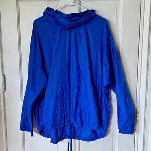 Gap Fit cobalt blue windbreaker with adjustable waist and high neck